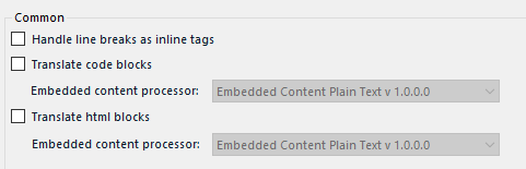 Default Markdown settings in Trados